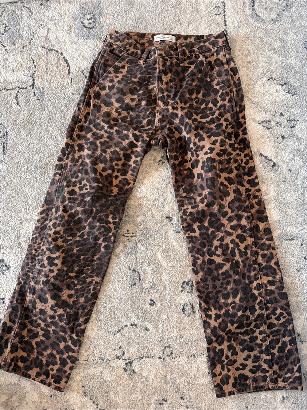 Abercrombie & Fitch Brown and Black Leopard Print Jeans